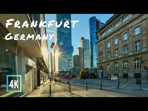 Passeio a pé em Frankfurt na Alemanha 🇩🇪 | Hauptbahnhof até Mainzer Landsraße | 4K 60fps UHD