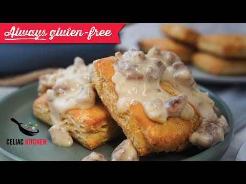 The Best Gluten Free Biscuits and Gravy Recipe | Flaky, Buttery Biscuits and Easy Sausage Gravy