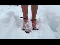 ASMR HARD Shivering On Snow Shivering In Transparent Underwear On The Field Frozen Feet 1665