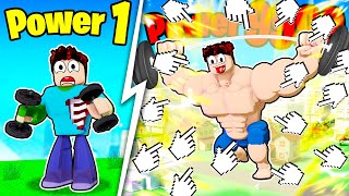 Becoming the STRONGEST ROBLOX PLAYER in EASY MUSCLE RACE CLICKER!