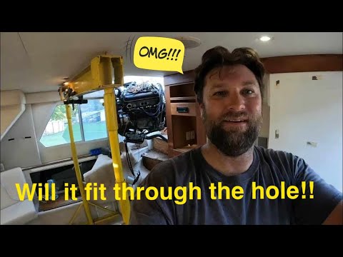 Hurricane Damaged Yacht Silverton 322 Rebuild Pt:1 Motor Removal