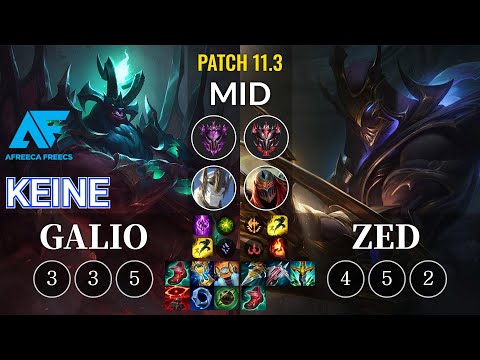AF Keine Galio vs Zed Mid - KR Patch 11.3