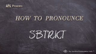 How to Pronounce SBTRKT (Real Life Examples!)