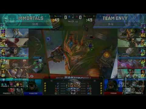 IMT vs NV Highlights Game 1 NA LCS Summer 2017 Immortals vs EnvyUs W2D1
