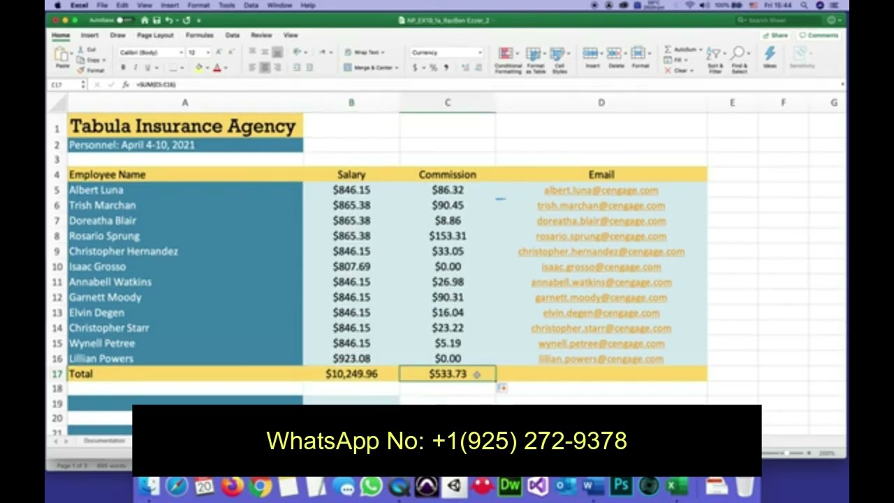 Excel Module 1 Sam Project a Tabula Insurance Agency