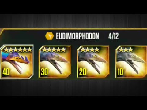 EUDIMORPHODON Max Level 40,Level 30,Level 20,Level 10 - VIP Dinosaur//Jurassic World The Game