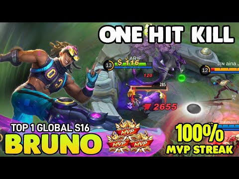 100% MVP STREAK !! Bruno best build 2021 ~ Top Global Bruno build ~ Bruno Mobile legends