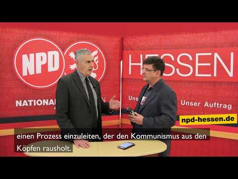 Im Gespräch mit Generalmajor Željko Glasnović - Europaparteitag der NPD in Büdingen