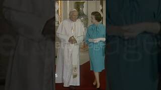 The Queen with Pope John Paul II in 1982 #royalfamily #queenelizabeth #queenelizabethii