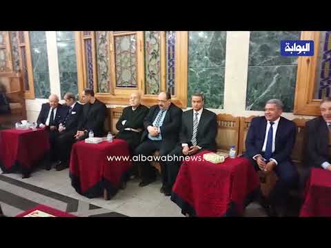 جمال مبارك يصل عزاء الكاتب الصحفي إبراهيم سعدة