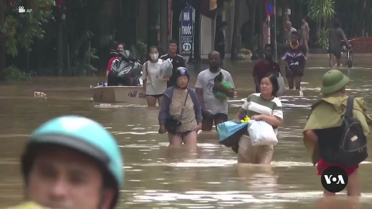 Drone shows flooded Vietnamese village after Typhoon Yagi  | VOA News