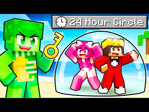 24 Hour Minecraft Bubble Challenge: LOCKED FRIENDS