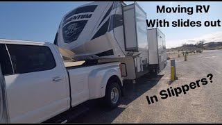Moving a Fifth Wheel with the slides out