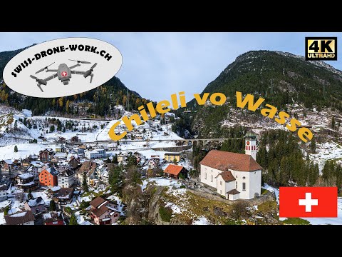 Wonderful Church of Wassen by Drone Switzerland