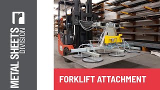 Forklift structure for metal sheets vacuum lifters