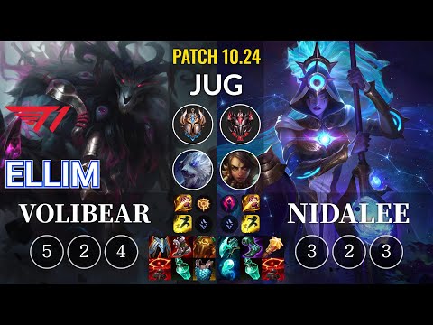 T1 Ellim Volibear vs Nidalee Jungle - KR Patch 10.24