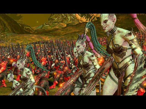 KHORNE and SLAANESH vs NURGLE and TZEENTCH - Total War Warhammer 3 cinematic battle