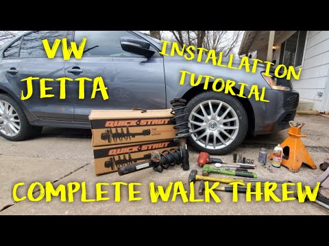 2010 VOLKSWAGON JETTA  FRONT STRUT REPLACMENT | DIY WALK THRU| STEP BY STEP | MONROE QUICK STRUTS|