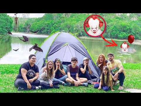 ACAMPAMOS NA FLORESTA EM FRENTE A UM LAGO E COISAS ESTRANHAS ACONTECERAM