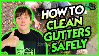 How to clean rain gutters and downspouts safely