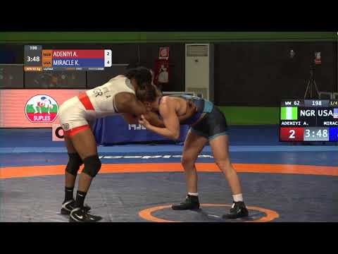 1/4 WW - 62 kg: A. ADENIYI (NGR) v. Kayla Miracle (USA)