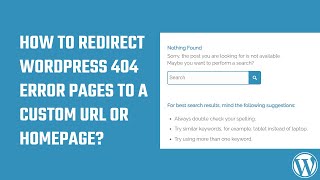 How to redirect WordPress 404 error pages to a custom URL or Homepage? | No Plugins #WordPress 62