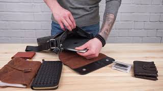 Сумка чоловіча вертикальна з тисненням під рептилію 14715 Vintage чорна