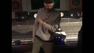 Chris Brown listening to &quot;Privacy&quot; in the studio