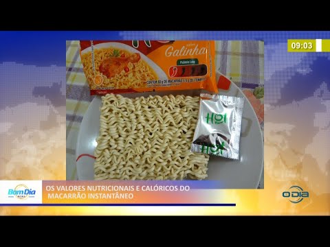 Valores nutricionais e calóricos do Macarrão Instantâneo 16 03 2021