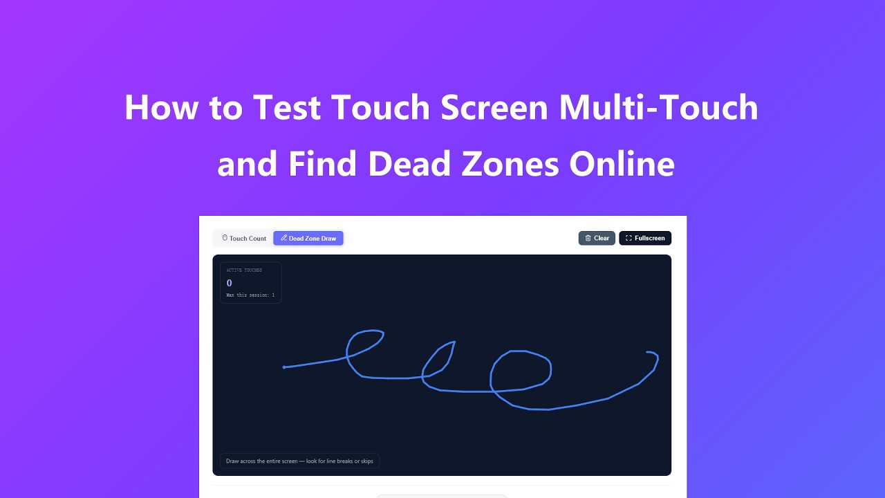 How to use Touch Screen Test - Video Tutorial