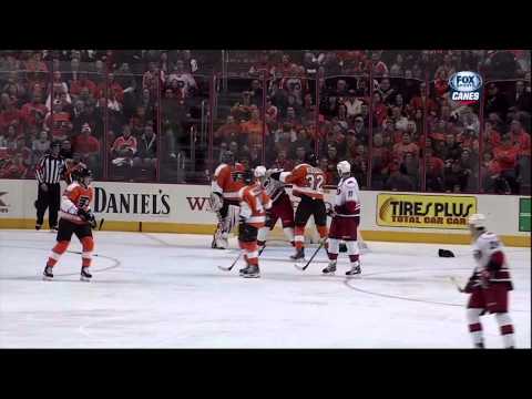Jay Harrison vs Tom Sestito fight 2 Feb 2013 Carolina Hurricanes vs Philadelphia Flyers NHL Hockey
