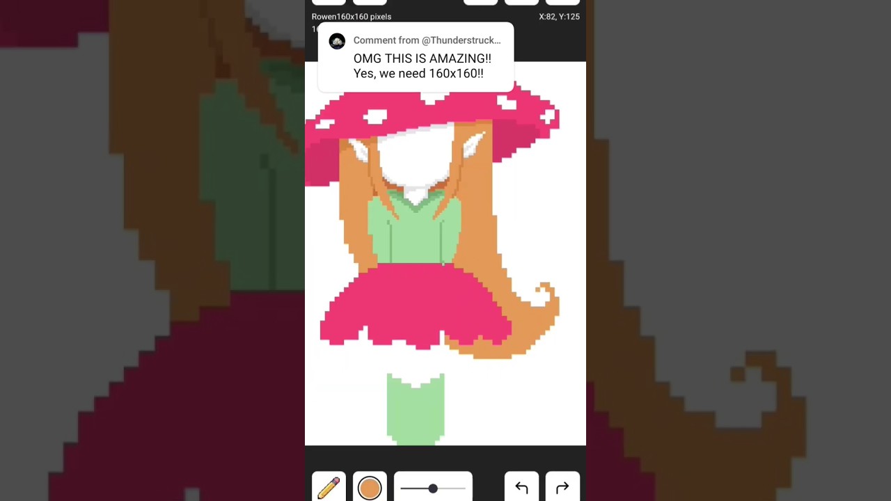 Drawing Rowen in 160x160 pixels Full Video out now! #pixelart #pixilart #art #ticking #oc #fantasy