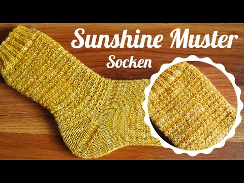Sockenmuster ☀️Sunshine☀️ stricken / Socken stricken / Maschenschäfchen