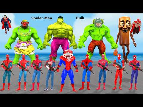 🔴Game Playing Spider Man Zombie Attack Venom Rescue 5 Superhero vs Hulk vs Superman vs Squid game 3