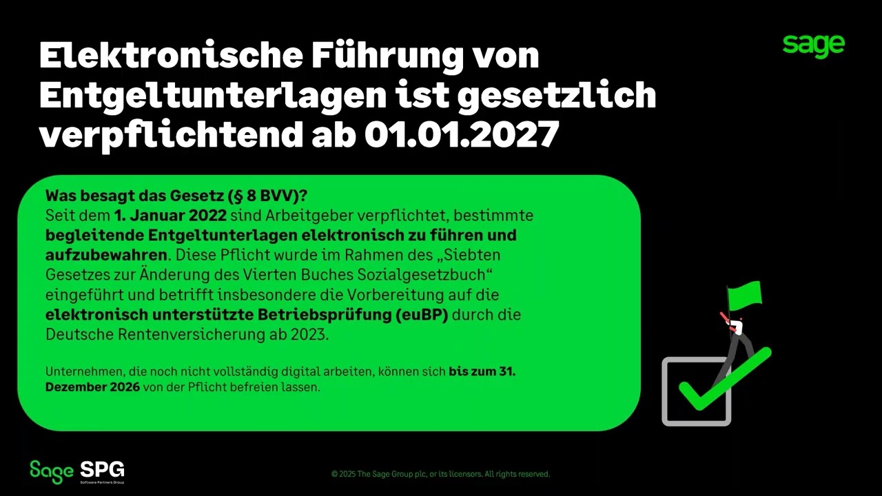 Sage HR suite Digitale Personalakte - Digitalisierungspflicht für Entgeltunterlagen