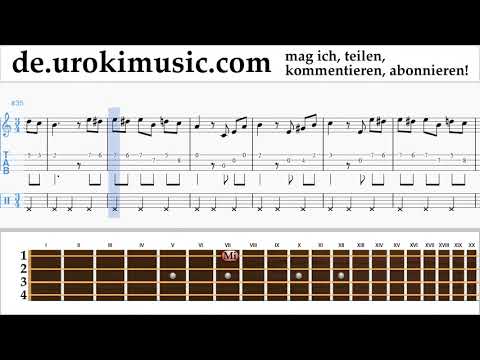 Ukulele Unterricht Beethoven - Für Elise Noten Lernen Teil#2 um-b995