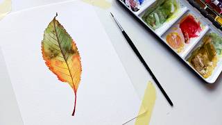 How to Paint a Realistic fall Leaf in Watercolor