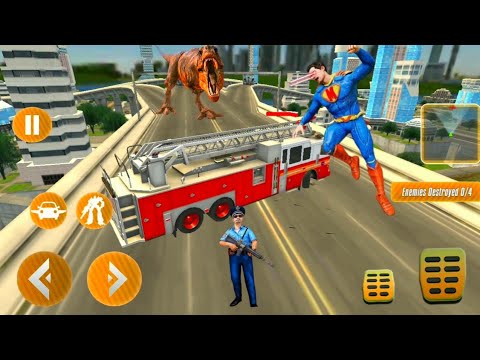 Rescue hero works as fire men in flying fire truck driving games - Android Gameplay