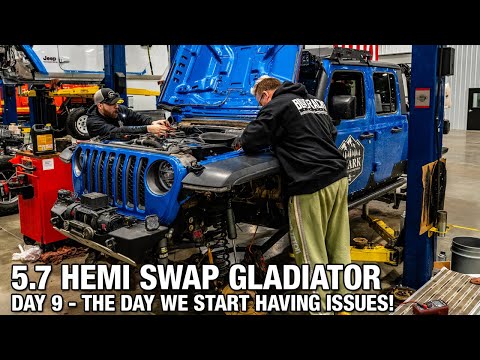 Jeep Gladiator AMW 5.7 Hemi Swap Day 9 - We have some issues!