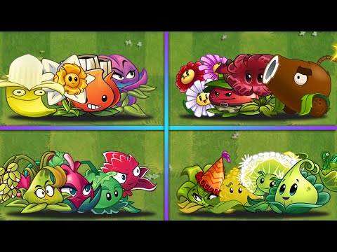 4 Team Random 4 PULT + FLOWERS Plants Battlez - Who Will Win? - PvZ 2 Team Plants