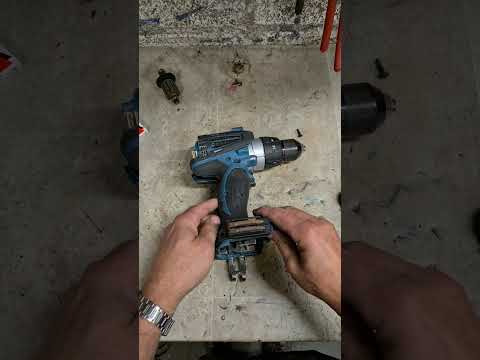 Repairing a Makita DHP458 cordless drill with a burnt out motor.