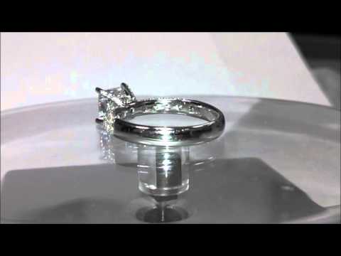 1.85Ct EGL cert Princess Diamond Micro-Pave Engagement Anniversary Ring 18k Gold