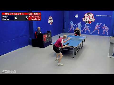 09:30 Шарпай Виктор 3-2 Коваленко Владислав   стол 4  ЮГ-1  13.07.22