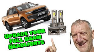 Ford Ranger Full Beam LED Headlight Bulb Upgrade Installation