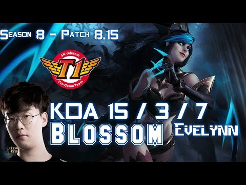 SKT T1 Blossom EVELYNN vs LEE SIN Jungle - Patch 8.15 KR Ranked