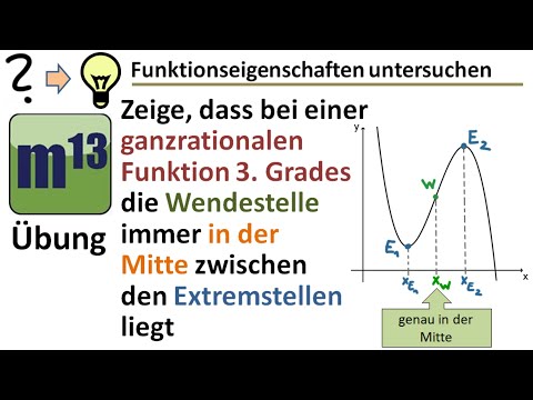 Nachweisen, dass bei Funktion 3. Grades die Wendestelle in der Mitte zwischen Extremstellen liegt