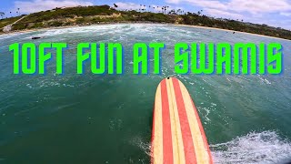 Riding a Classic 10ft Johnny Rice Longboard at Iconic Swamis