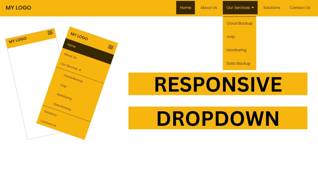 How To Create A Responsive Dropdown Menu using HTML, CSS, and JavaScript | Mobile First Design