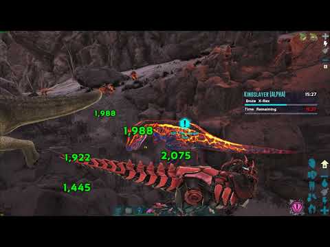 ARK in 4k - Genesis - Kingslayer - Alpha - Brute X-Rex and Raptors getting smashed by Bred Tek Rex