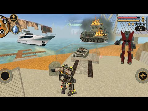 Vegas Crime Simulator (Transformer Fight Red Robot Car) Transformer on Army Base - Gameplay HD